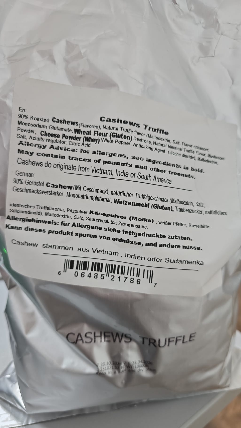 Cashews Flavored Truffle
 1kg